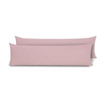 Kit 2 Fronhas para Travesseiro de Corpo Slim 1,50cm x 50cm - Rose - Microfibra 100% Poliéster