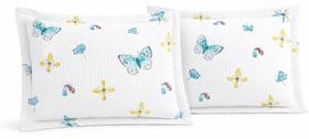 Kit 2 Fronhas Piquet 50x70 Com 3 Abas Estilo Hotel Borboleta