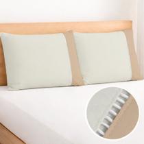 Kit 2 Fronhas Ponto Palito 90x50cm Percal 180 Fios 80% Algodão