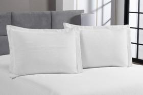 Kit 2 Fronhas Porta Travesseiro 50x70 Piquet Branco Algodão