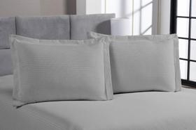 Kit 2 Fronhas Porta Travesseiro 50X70 Piquet Liso Cinza