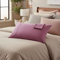 Kit 2 fronhas Rosa em malha lisa 50x70cm Bella cama Pala Decorativa Bene Casa