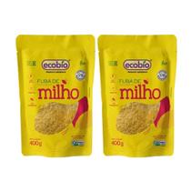 Kit 2 Fubá De Milho Farinha De Milho Orgânico Vegano Ecobio 400g