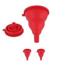 Kit 2 Funil Retrátil Dobrável Silicone Cozinha Antibactéria