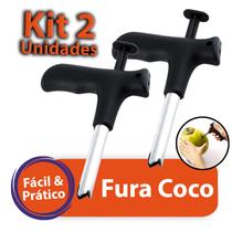 Kit 2 Furador Abridor Coco Verde Inox Manual Prático Profissional
