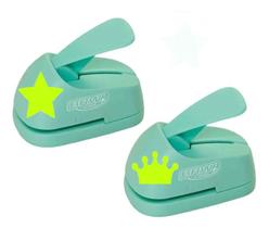 Kit 2 Furadores de EVA BRW - 25mm - COROA e ESTRELA Verde - FE2510 - 2503 Kit 2 Furadores de EVA BRW - 25mm - COROA e ESTRELA Verde - FE2510 - 2503