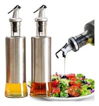 Kit 2 Galheteiro Azeite Vinagre 300ml Vidro Aço Inox Dosador Kit 2 Galheteiro Azeite Vinagre 300ml Vidro Aço Inox Dosador