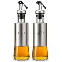 Kit 2 Galheteiro Porta Azeite Vinagre Em Inox E Vidro 300ml Kit 2 Galheteiro Porta Azeite Vinagre Em Inox E Vidro 300ml
