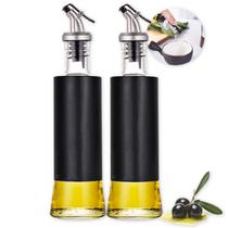 Kit 2 Galheteiro Porta Azeite Vinagre Vidro Metal 500ML