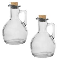 Kit 2 Galheteiros Garrafa eite Vidro Tampa De Rolha 180Ml Kit 2 Galheteiros Garrafa eite Vidro Tampa De Rolha 180Ml