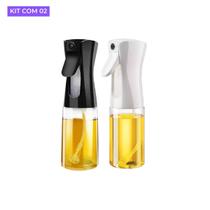 Kit 2 Galheteiros Spray 220ml Galheteiro Borrifador Cozinha Vidro Pulverizador Culinário Azeite Vinagre