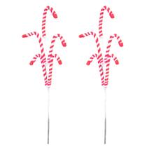 Kit 2 Galho Bengala Candy Vermelho Branco Arvore Natal 50Cm Kit 2 Galho Bengala Candy Vermelho Branco Arvore Natal 50Cm