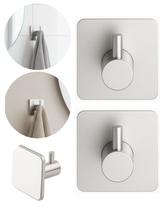 Kit 2 Gancho adesivo sem furo Inox banheiro multiuso parede autoadesivo Porta toalha rosto compacto inoxidável Cozinha