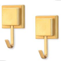 Kit 2 Gancho Cabide Suporte Porta Toalha de Rosto Parede Banheiro 3M Dourado Fosco Arthi
