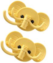 Kit 2 Gancho de Parede Multiuso Formato Elefante Autoadesivo