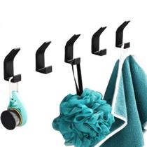 Kit 2 Gancho Suporte De Pendurar Utensilios Multiuso Para Banheiro Quarto Cozinha Em Acrilico Preto