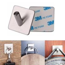 Kit 2 Ganchos Adesivo Parede Inox Pendurar Toalhas Roupas Kit 2 Ganchos Adesivo Parede Inox Pendurar Toalhas Roupas