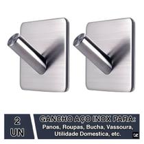 Kit 2 Ganchos Adesivo Parede Inox Pendurar Toalhas Roupas Chaves Cozinha Kit 2 Ganchos Adesivo Parede Inox Pendurar Toalhas Roupas Chaves Cozinha
