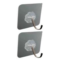 Kit 2 Ganchos Adesivos de Parede Multiuso Extra Forte Kit 2 Ganchos Adesivos de Parede Multiuso Extra Forte