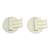 Kit 2 Ganchos Cabides Triplo Parede Adesivo Plástico