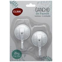 Kit 2 Ganchos Com Ventosa Para Cozinha E Banheiro Clink