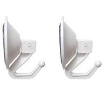 Kit 2 Ganchos De Parede Para Toalha De Banho Branco Com Ventosa Kit 2 Ganchos De Parede Para Toalha De Banho Branco Com Ventosa