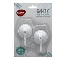 Kit 2 Ganchos De Ventosa Gancho Parede Plastico Até 2kg