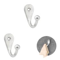 Kit 2 Ganchos Gabide Pequeno Parede Inox Pendurar Toalhas Roupas