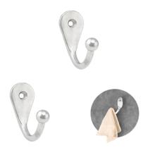 Kit 2 Ganchos Gabide Pequeno Parede Inox Pendurar Toalhas Roupas
