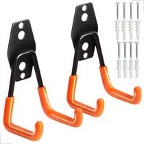 Kit 2 Ganchos Para Pendurar Escada Cadeira Multiuso Parede Médio Suporte Bicicleta Bike Mangueira Vassoura Pá Duplo Resistente Ferramentas Vertical