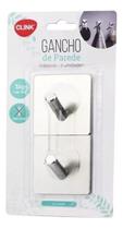 Kit 2 Ganchos Parede Inox Quadrado C/ Adesivo Multifuncional Kit 2 Ganchos Parede Inox Quadrado C/ Adesivo Multifuncional