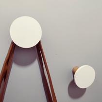 Kit 2 Ganchos Pendurador de parede Bola MDF 6mm 2 Tamanhos