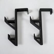 Kit 2 Ganchos Porta Toalhas Preto - Suporta 1 Kilo