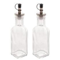 Kit 2 Garrafa De Azeite Vinagre Vidro Tampa Dosador 200ml Óleo Recipiente Mesa Restaurante