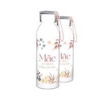 Kit 2 Garrafa de dia das Mães com Frase e Trava De Segurança