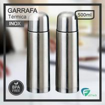 Kit 2 Garrafa térmica Com Tampa Dosadora Squeeze Inox 500ml