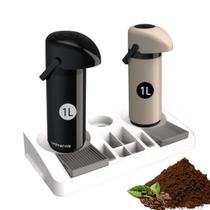 Kit 2 Garrafa Térmica Verona 1,0L Preta e Bege+ 1 Bandeja Organizadora Servire 2 Kit 2 Garrafa Térmica Verona 1,0L Preta e Bege+ 1 Bandeja Organizadora Servire 2