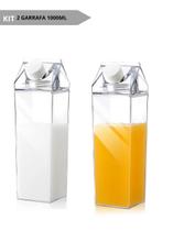 Kit 2 Garrafas Acrilico Plastico 1 Litro Suco Leite Agua Chá Kit 2 Garrafas Acrilico Plastico 1 Litro Suco Leite Agua Chá