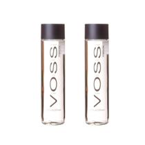 Kit 2 Garrafas Água com Gás Voss Original 375ml Vidro Mineral Premium Garrafa Icônica