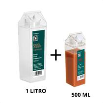 Kit 2 Garrafas de Acrílico Antivazamento Leite Suco Resistente Geladeira 1L/500 ml
