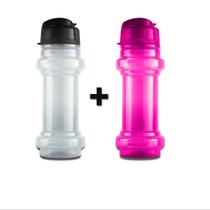 Kit 2 garrafas de água fitness treino design moderno