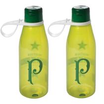 Kit 2 Garrafas de Água Palmeiras 530ml Tampa Abre Fácil