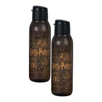 Kit 2 Garrafas de Água Tupperware Eco Tupper Redonda Plus Harry Potter Preto 750ml Kit 2 Garrafas de Água Tupperware Eco Tupper Redonda Plus Harry Potter Preto 750ml