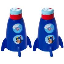 Kit 2 Garrafas de Foguete Infantil Giratória da Patrulha Canina 360ml Kit 2 Garrafas de Foguete Infantil Giratória da Patrulha Canina 360ml