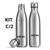 Kit 2 Garrafas de Inox 500ml - Para Academia, Esportes e Dia a Dia Kit 2 Garrafas de Inox 500ml - Para Academia, Esportes e Dia a Dia