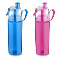 Kit 2 Garrafas Squeeze com Borrifador 550ml - Rosa e Azul