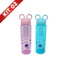 Kit 2 Garrafas Squeeze Plástico Astronauta 500 ml Esporte Academia Escola Trabalho Passeio Infantil Coelho Kit 2 Garrafas Squeeze Plástico Astronauta 500 ml Esporte Academia Escola Trabalho Passeio Infantil Coelho