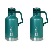 Kit 2 garrafas termicas growler nautika inox 1,9 litros verde Kit 2 garrafas termicas growler nautika inox 1,9 litros verde
