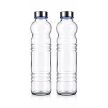 Kit 2 Garrafas Vidro 1 Litro Euro Home com Tampa Inox Kit 2 Garrafas Vidro 1 Litro Euro Home com Tampa Inox