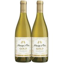 Kit 2 Garrafas Vinho Branco Menage A Trois Gold Chardonnay 750ml